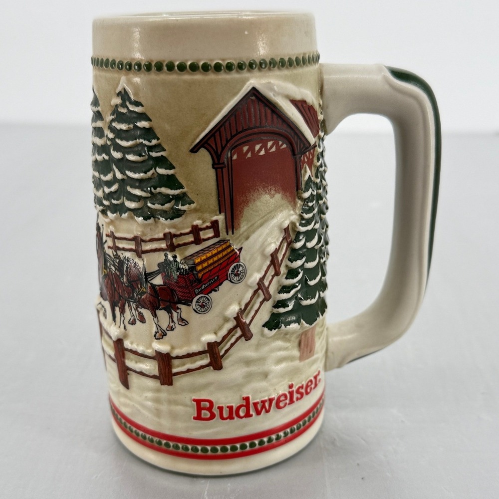 Budweiser Clydesdale Holiday Tradition Limited Edition Stein Ceramarte Vintage